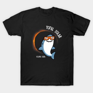 Funny White Shark Looking At The Total Solar Eclipse 2024 T-Shirt